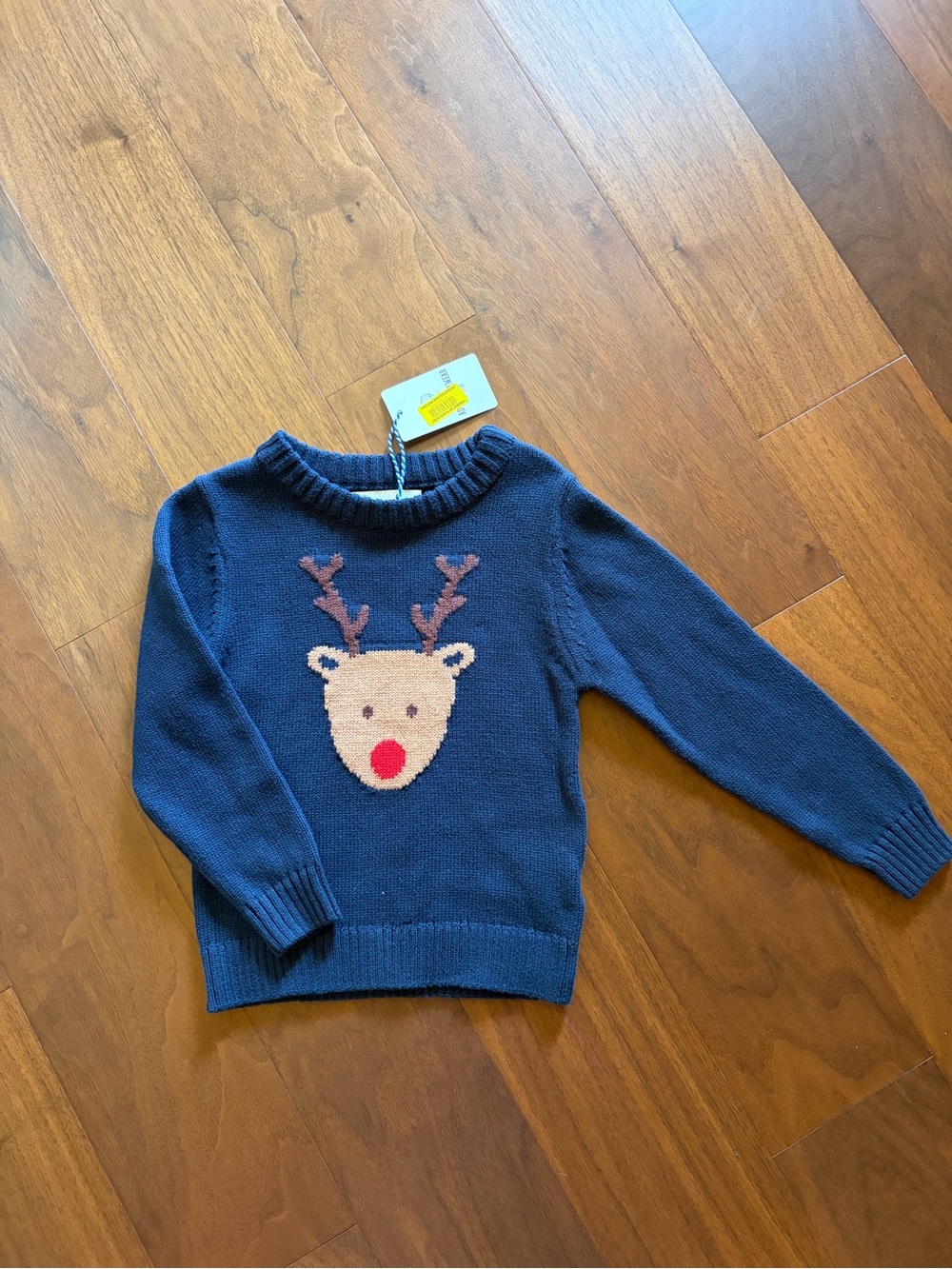 Kids Navy Reindeer Knit Sweater - Cozy Holiday Top